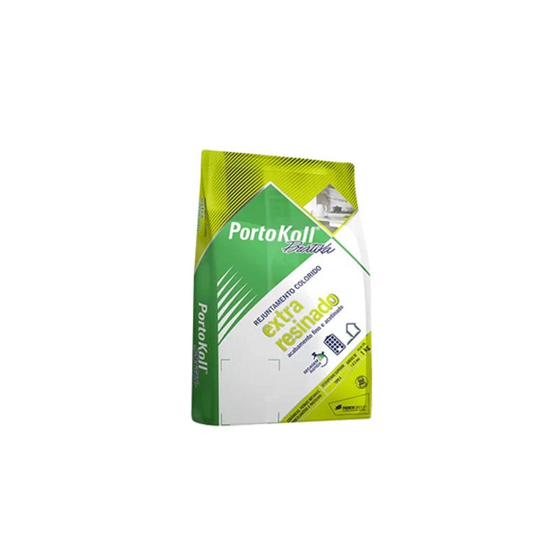 Rejunte Extra Resinado Cinza Platina 1KG 96348 Portokoll Rejunte Extra Resinado Cinza Platina 1KG 96348 Portokoll