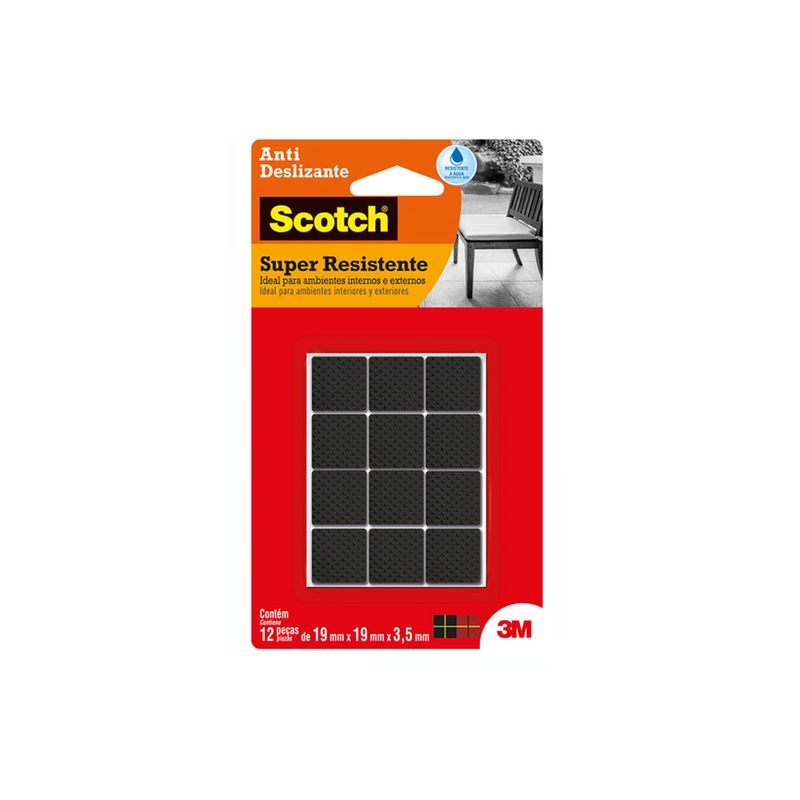 Protetor Anti Deslizante Quadrado Preto P HB004262844 3M Protetor Anti Deslizante Quadrado Preto P HB004262844 3M
