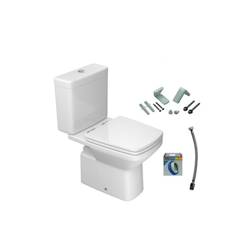 Kit Bacia com Caixa Acoplada Clean com Assento e Acessórios de Instalação Branco - Deca