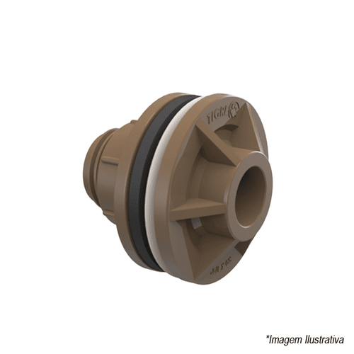 Adaptador PVC Soldável com Flange e Anel para Caixa D'Água - 25mm | 3/4" - Tigre