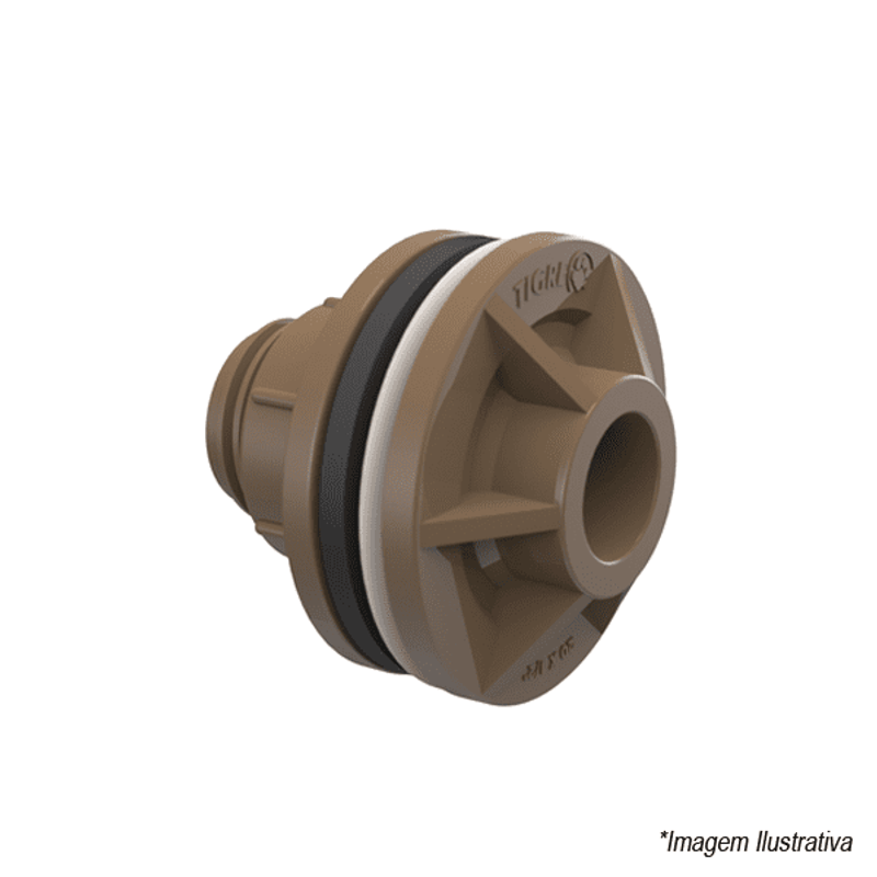 Adaptador PVC Soldável com Flange e Anel para Caixa D'Água - 25mm | 3/4 Adaptador PVC Soldável com Flange e Anel para Caixa D'Água - 25mm | 3/4