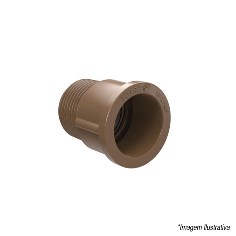 Adaptador PVC Soldável Tigre Curto Registro Bolsa Rosca 25mm 3/4´ Adaptador PVC Soldável Tigre Curto Registro Bolsa Rosca 25mm 3/4´