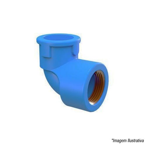 Joelho 90º Azul com Bucha de Latão  Solda 20mm e Rosca 1/2´ - Tigre