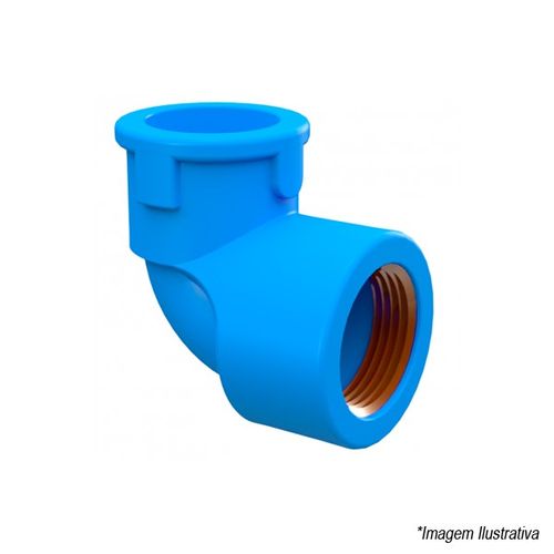 Joelho 90º Azul  Solda 25mm e  Rosca 3/4´ - Tigre