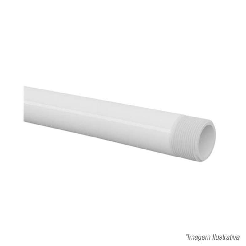 Tubo de Rosca PVC Branco 1 com 6 Metros - 10001900 - Tigre