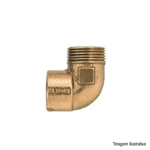 Cotovelo Cobre Rosca Macho  28mm x 1´ - Eluma