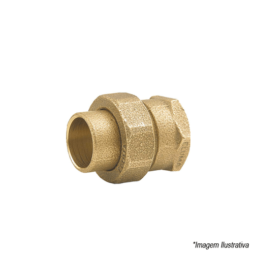 União Cobre Lisa x Rosca Fêmea 28mm Bronze  1´ - Eluma