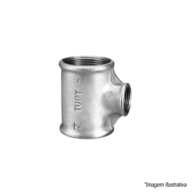Tê Galvanizado de Redução 1 1/2x1´ 124504133 Tupy Tê Galvanizado de Redução 1 1/2x1´ 124504133 Tupy