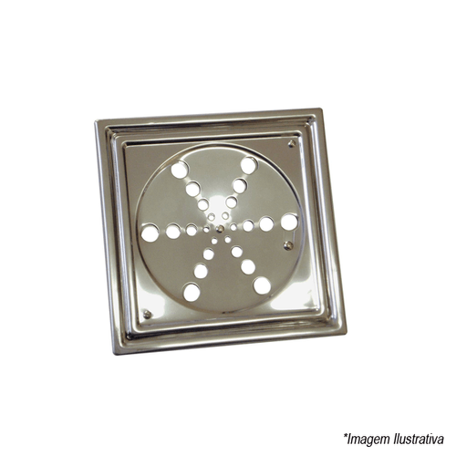 Grelha Ralo Quadrado Inox Com Caixilho 150mm  Aminox