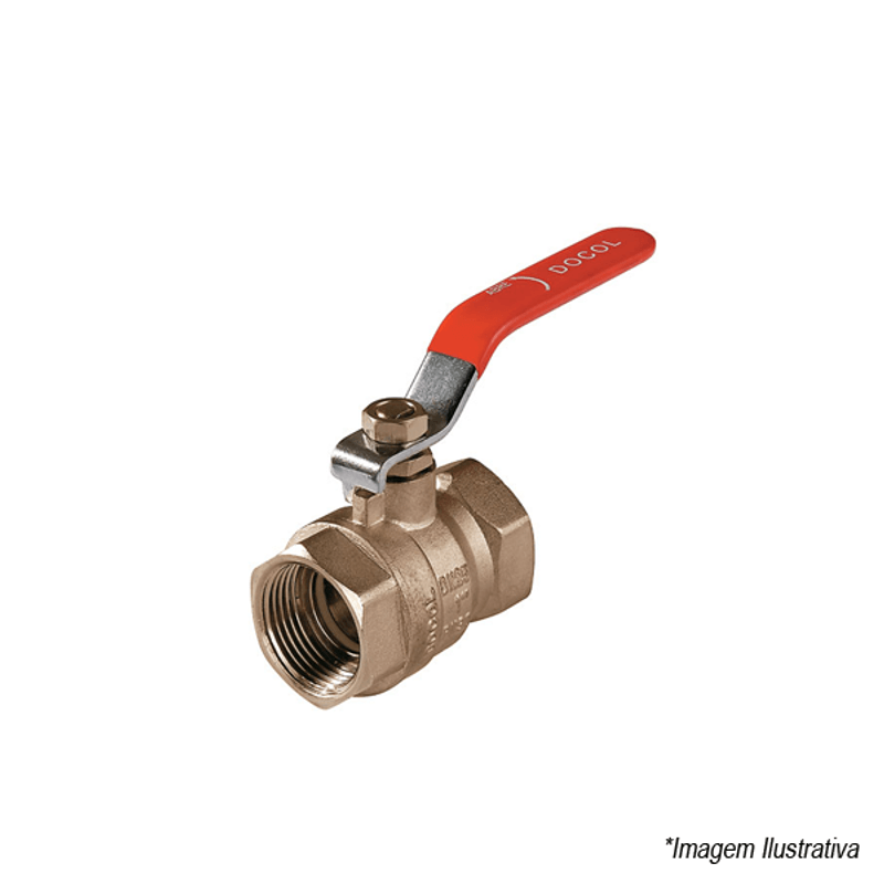 Registro De Esfera Docol Com Alavanca Vermelha 1 1/2 00474906 Registro De Esfera Docol Com Alavanca Vermelha 1 1/2 00474906