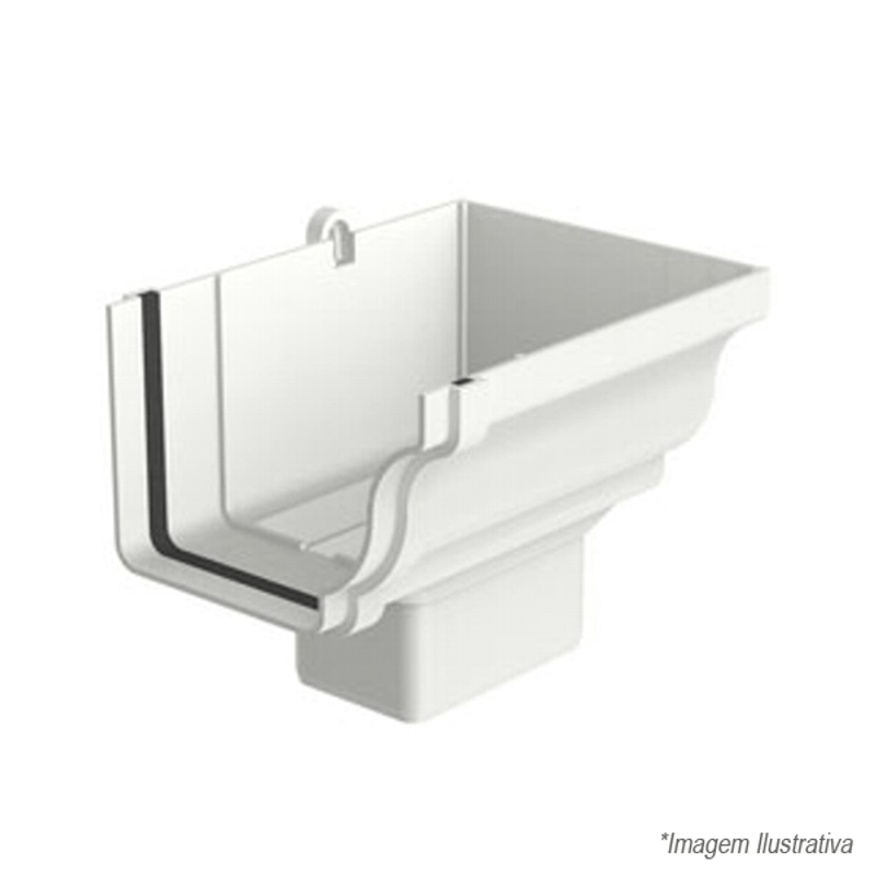 Bocal Direito Retangular Aquapluv Style Branco - 32029884 - TIGRE Bocal Direito Retangular Aquapluv Style Branco - 32029884 - TIGRE