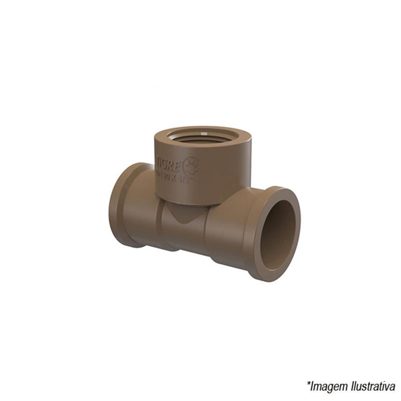 Tê Soldavel com Rosca 32x25mm  1´x3/4´ - Tigre Tê Soldavel com Rosca 32x25mm  1´x3/4´ - Tigre