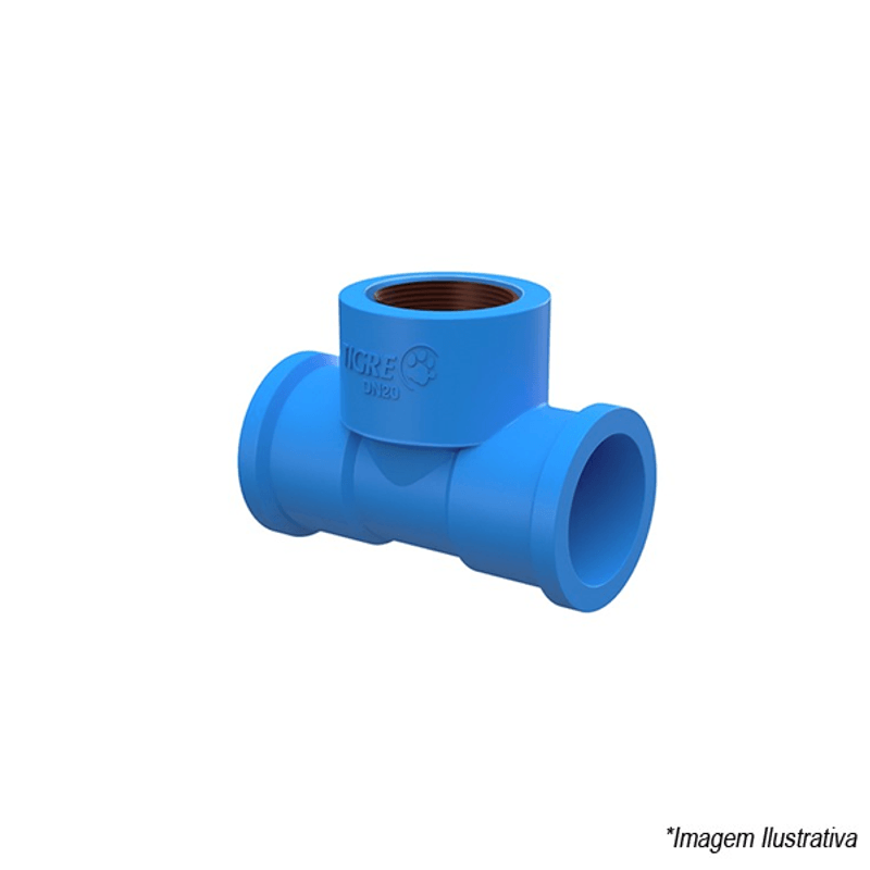 Tê Azul com Bucha de Latão  32x25mm  1´x3/4´ - Tigre Tê Azul com Bucha de Latão  32x25mm  1´x3/4´ - Tigre