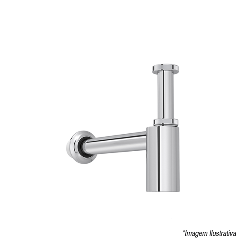 Sifão para Pia ou Tanque com Adaptador P/2  Cromado - Deca Sifão para Pia ou Tanque com Adaptador P/2  Cromado - Deca