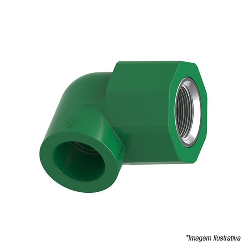 Joelho Com Rosca Fêmea PPR 90° Termofusão  25mm x 1/2´ - Tigre Joelho Com Rosca Fêmea PPR 90° Termofusão  25mm x 1/2´ - Tigre