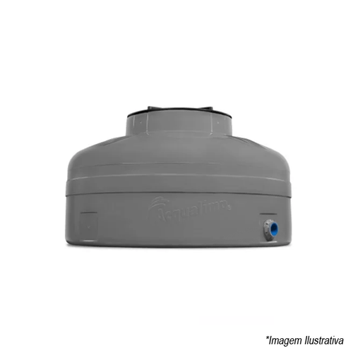 Caixa Dagua de Polietileno 1.000 Litros Cinza Fácil Instalação Cinza com Tampa de Rosca - Acqualimp
