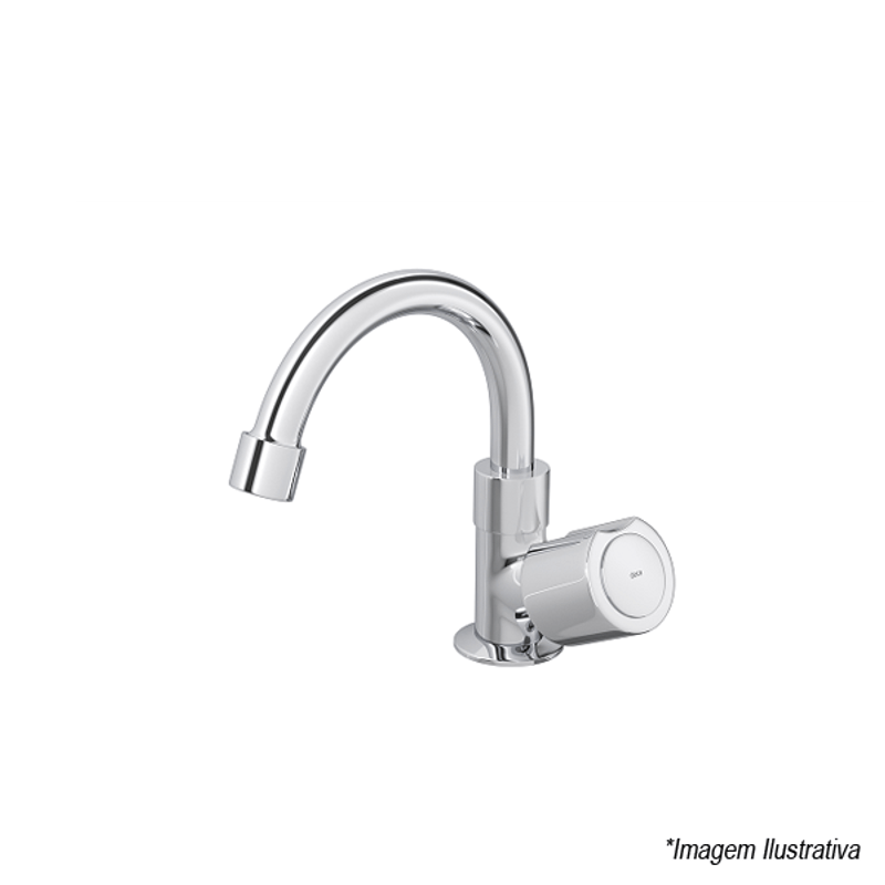 Torneira para Banheiro de Bancada Bica Alta Cromada Targa 1196.C40.CR - Deca Torneira para Banheiro de Bancada Bica Alta Cromada Targa 1196.C40.CR - Deca