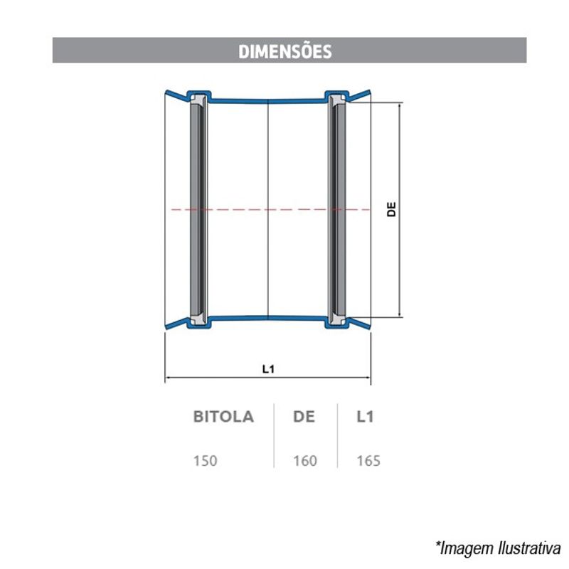 Luva Vinilfort 150mm Correr Coletor JE 28617321 Tigre - lojadopedrao