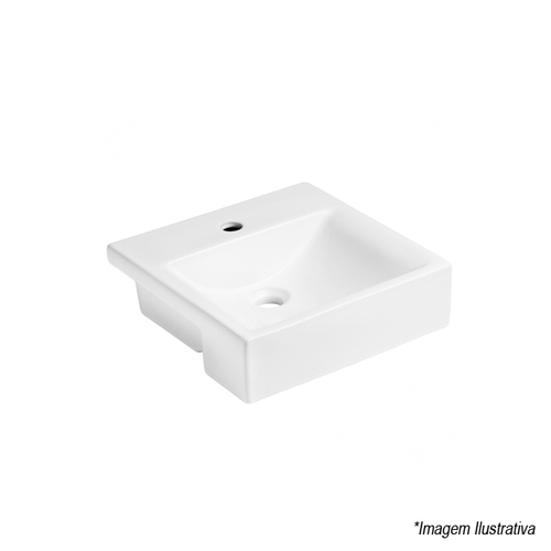 Cuba de Semi Encaixe Quadrada Branco 40x40cm Pacific - Incepa