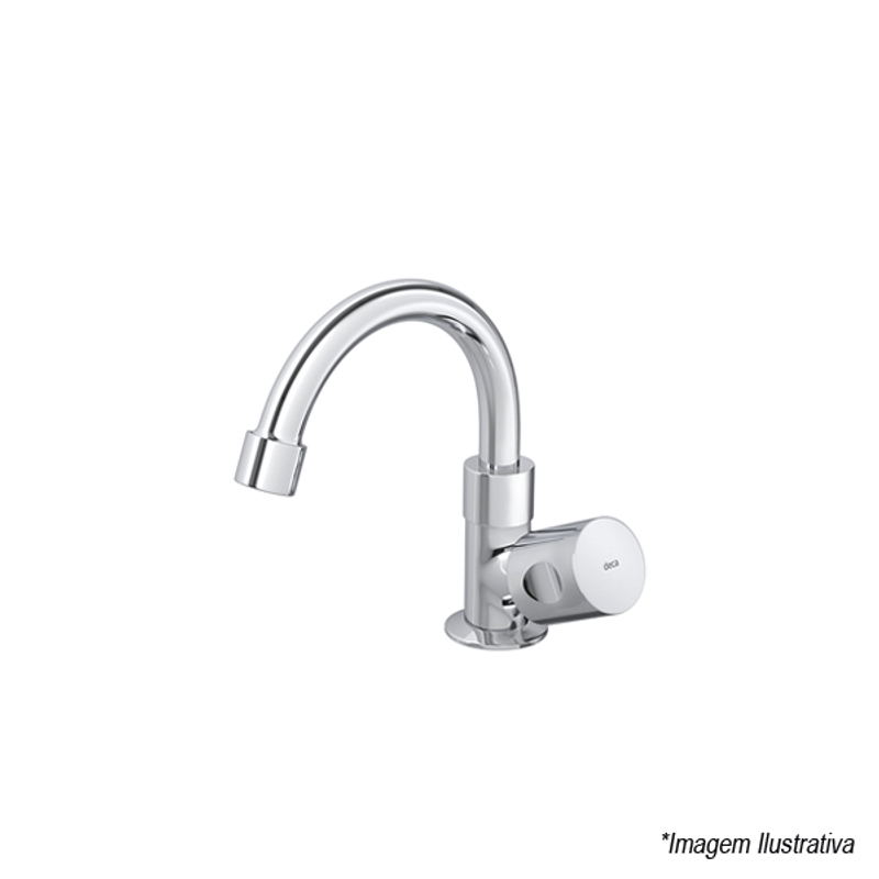 Torneira para Banheiro de Bancada Bica Alta Cromada Aspen 1196.C35 - Deca Torneira para Banheiro de Bancada Bica Alta Cromada Aspen 1196.C35 - Deca