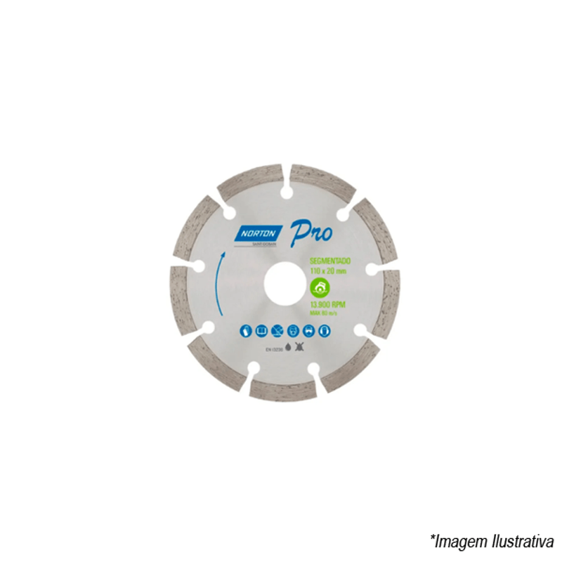 Disco Corte Diamantado Segmentado 110mm 70184624361 Norton Disco Corte Diamantado Segmentado 110mm 70184624361 Norton