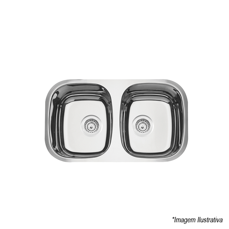 Cuba Inox de Embutir em Alto Brilho com Válvula 72x40cm |Tramontina Cuba Inox de Embutir em Alto Brilho com Válvula 72x40cm |Tramontina