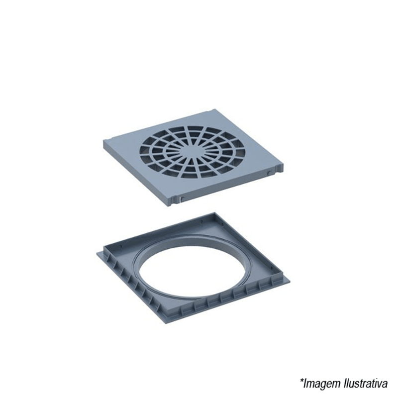 Grelha Quadrada de Piso Cinza 350mm - 27801374 - Tigre Grelha Quadrada de Piso Cinza 350mm - 27801374 - Tigre