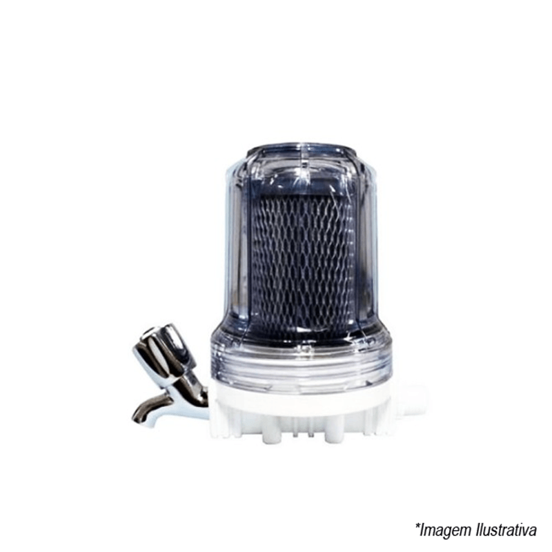 Filtro Aquaplus Blister AquaBlock 5 Transparente com torneira 010012 Filtro Aquaplus Blister AquaBlock 5 Transparente com torneira 010012