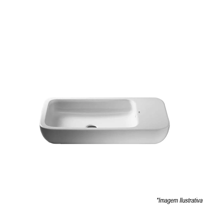 Cuba de Apoio Retangular Branco 75x40cm Khroma - Roca Cuba de Apoio Retangular Branco 75x40cm Khroma - Roca