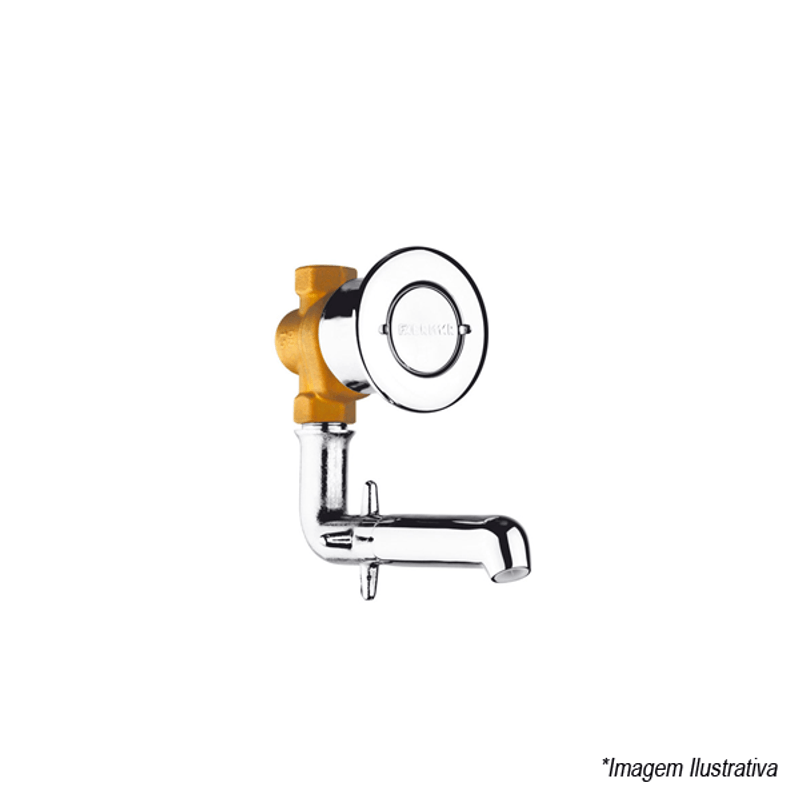 Torneira para Banheiro de Parede Antivandalismo Acquapress Cromada - Fabrimar Torneira para Banheiro de Parede Antivandalismo Acquapress Cromada - Fabrimar
