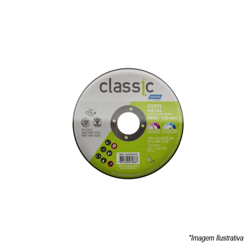 Disco Corte Fino 4 1/2 66253371670 Norton Disco Corte Fino 4 1/2 66253371670 Norton