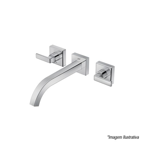 Misturador de Banheiro Para Lavatório de Parede Cromada Stillo - Docol