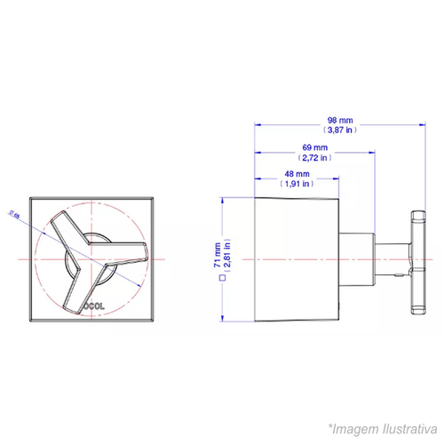 Acabamento Para Registro 1 1/2 Para Base Docol 00498806