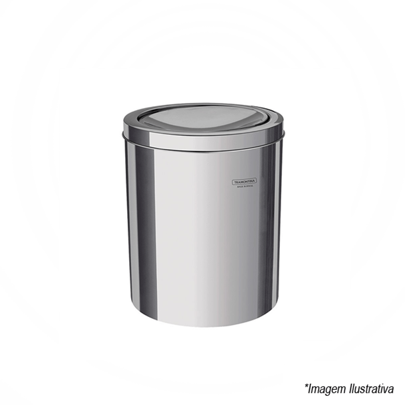 Lixeira Tramontina Inox Com Tampa Basculante 5Lts Lixeira Tramontina Inox Com Tampa Basculante 5Lts