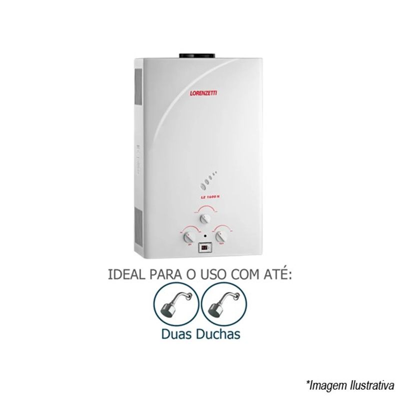 Aquecedor de Água a Gás LZ1600N GN15 7412096 Lorenzetti Aquecedor de Água a Gás LZ1600N GN15 7412096 Lorenzetti