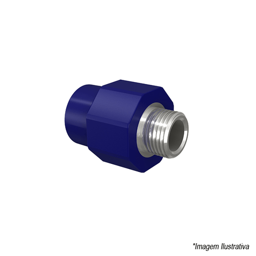 Conector Macho PPR 25X3/4 Termofusão Industrial Azul 22317539 Tigre