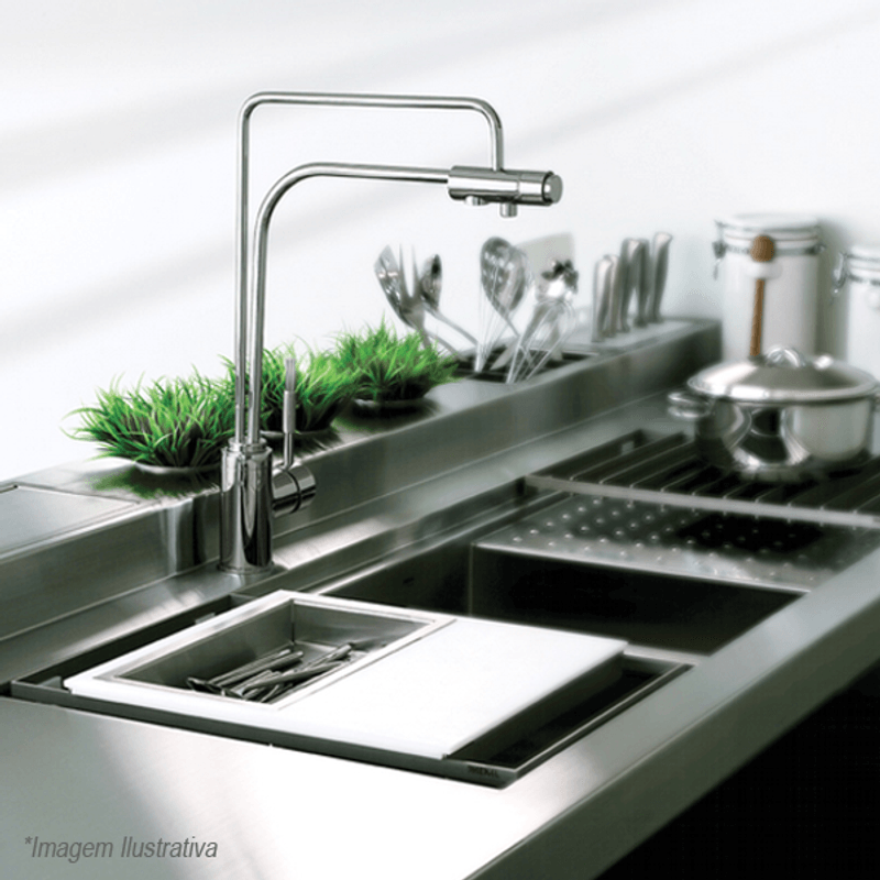 Torneira Monocomando para Cozinha com Filtro Cromada de Bancada