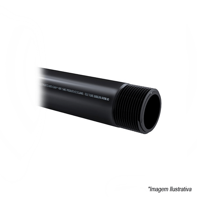 Tubo Eletroduto 2.1/2x3 MTS Roscável Preto 14021990 Tigre Tubo Eletroduto 2.1/2x3 MTS Roscável Preto 14021990 Tigre