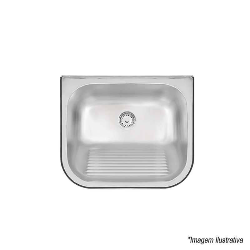 Tanque Inox de Parede Acetinado 50x40cm Tramontina Tanque Inox de Parede Acetinado 50x40cm Tramontina