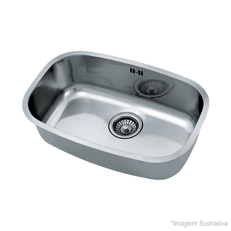 Cuba Prática Essenza 550 Inox Cromado de Embutir - 55x34x18 4´1/2 - Tramontina Cuba Prática Essenza 550 Inox Cromado de Embutir - 55x34x18 4´1/2 - Tramontina