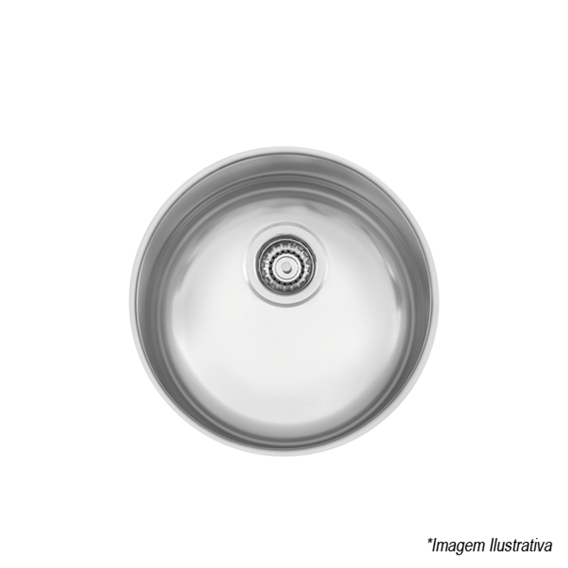 Cuba Redonda Acetinada Inox de Embutir - 38x17  4´1/2 - Tramontina Cuba Redonda Acetinada Inox de Embutir - 38x17  4´1/2 - Tramontina