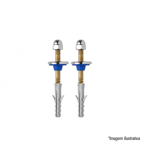 Par de Parafusos Fixadores para Vaso Sanitário de Latão 1/4´ 80mm 10054421 Blukit