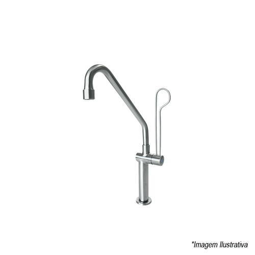 Torneira Clínica Hospitalar Bica Alta com Alavanca Cromada - Wog