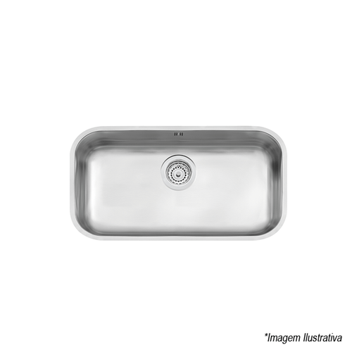 Cuba Acetinada Inox de Embutir - 56x34x17com Válvula e Escape  4´1/2 - Tramontina