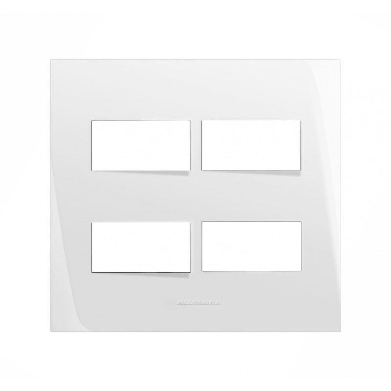 Placa 4x4 4 Modulos Distanciados Inova Pro Branco - Alumbra