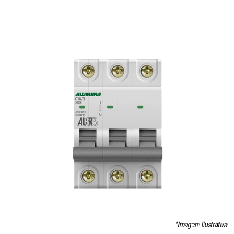 Disjuntor ALBR3 Tripolar DIN 16A 39442 Alumbra Disjuntor ALBR3 Tripolar DIN 16A 39442 Alumbra