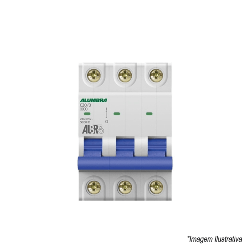 Disjuntor ALBR3 Tripolar DIN 20A 39443 Alumbra Disjuntor ALBR3 Tripolar DIN 20A 39443 Alumbra