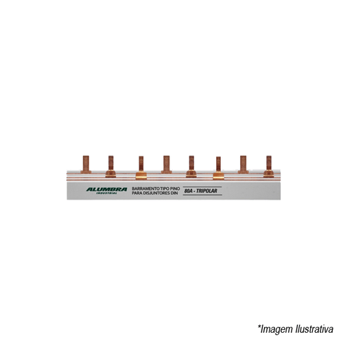 Barramento Tripolar Tipo Pino 80A 12 Pinos 8914 Alumbra