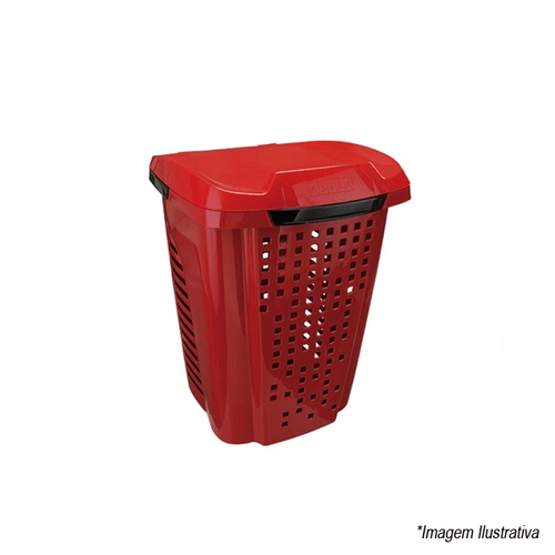 Roupeiro Telado com Cesto 70L | Bordô - Astra