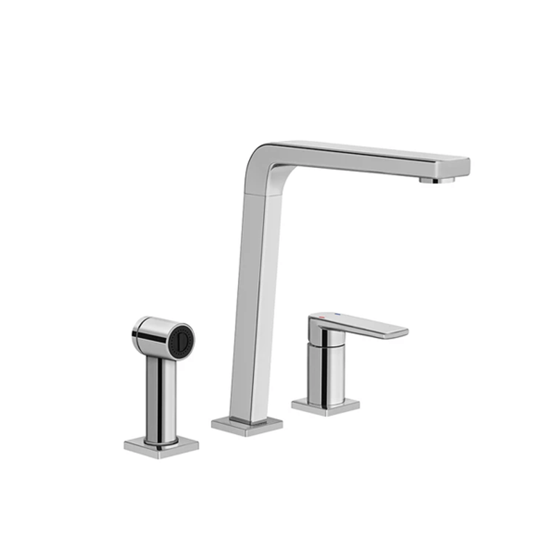 Torneira Monocomando para Cozinha de Bancada Cromada com Bica Móvel e Ducha Manual Bistrô - Docol Torneira Monocomando para Cozinha de Bancada Cromada com Bica Móvel e Ducha Manual Bistrô - Docol